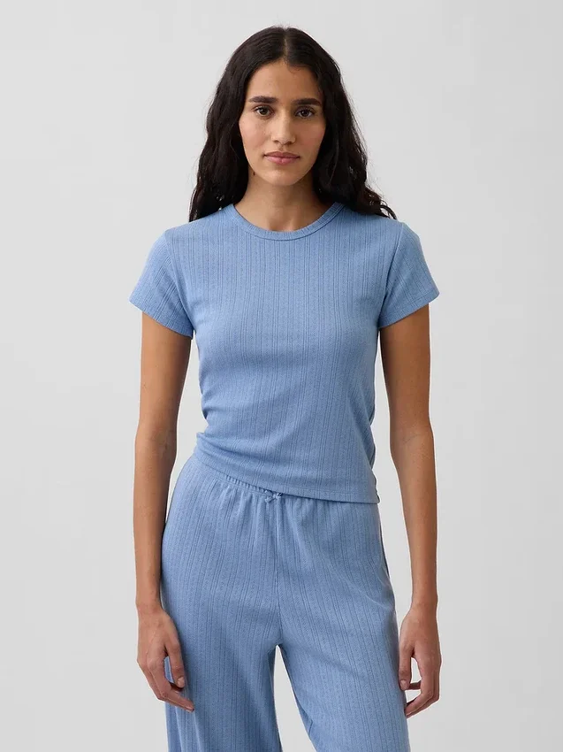 T-shirt de pyjama en pointelle