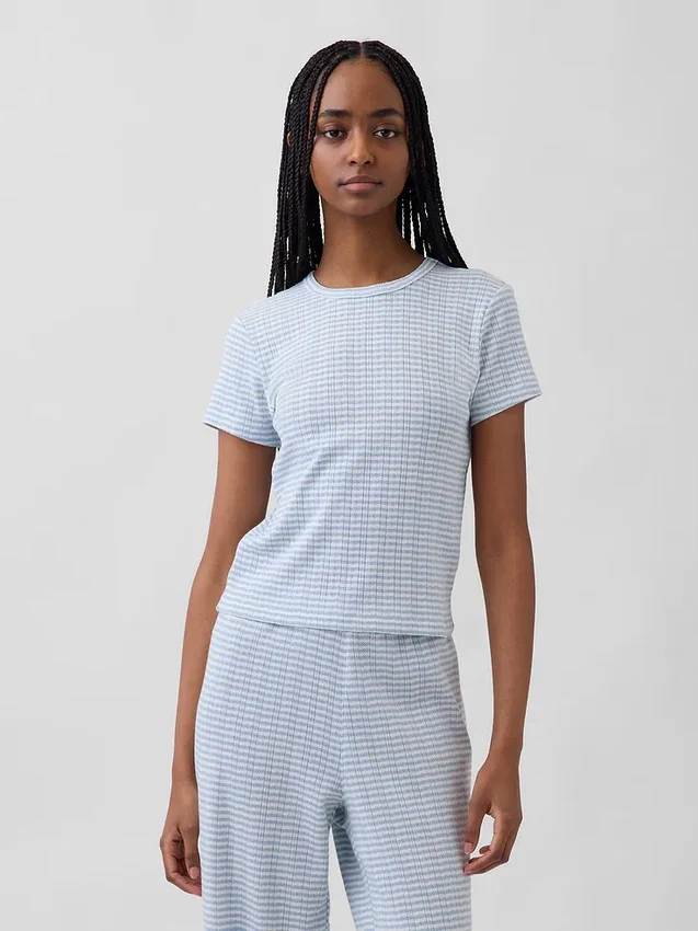T-shirt de pyjama en pointelle