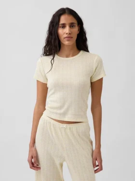 T-shirt de pyjama en pointelle
