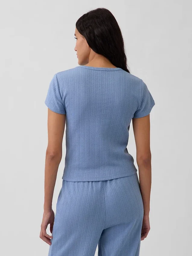 T-shirt de pyjama en pointelle