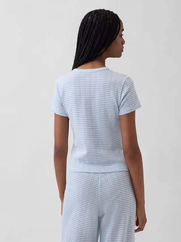 T-shirt de pyjama en pointelle