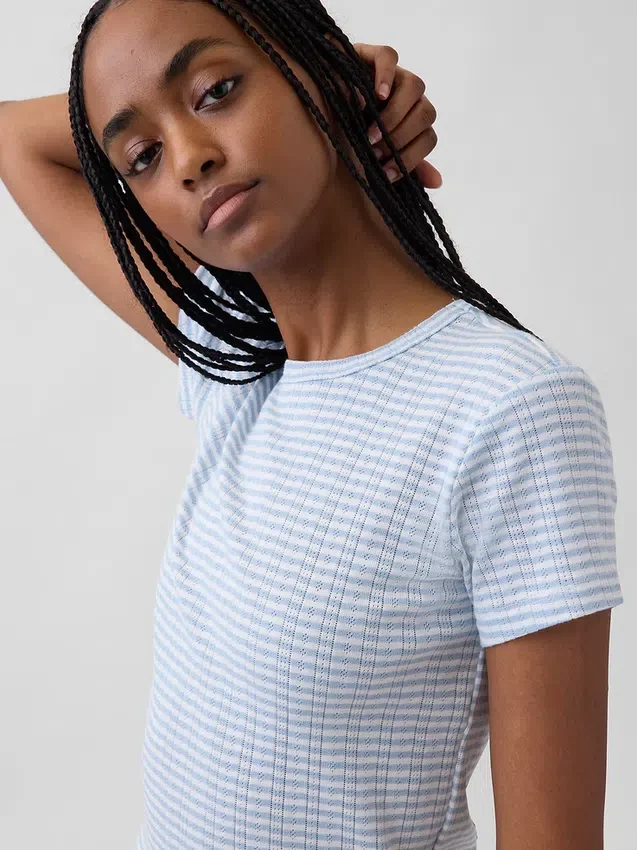 T-shirt de pyjama en pointelle