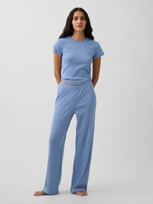 T-shirt de pyjama en pointelle