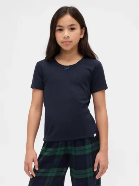T-shirt de pyjama en pointelle recyclée pour enfants