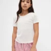 T-shirt de pyjama en pointelle recyclée pour enfants
