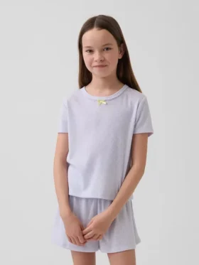 T-shirt de pyjama en pointelle recyclée pour enfants