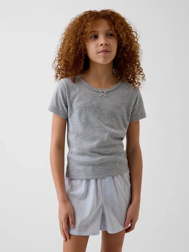 T-shirt de pyjama en pointelle recyclée pour enfants