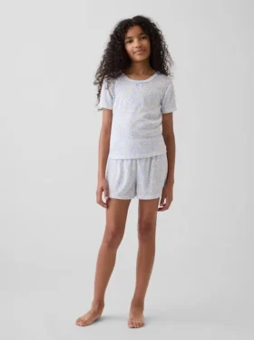 T-shirt de pyjama en pointelle recyclée pour enfants