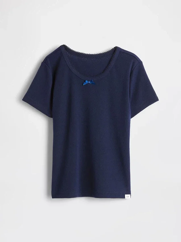 T-shirt de pyjama en pointelle recyclée pour enfants