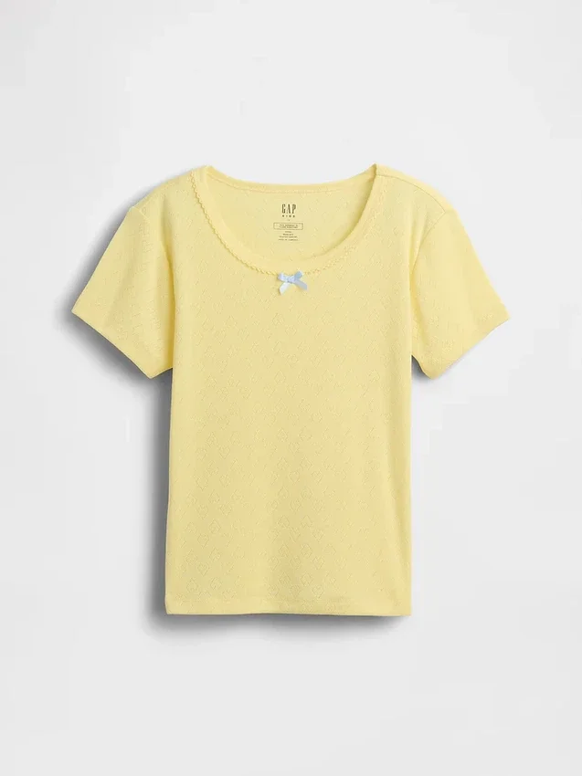 T-shirt de pyjama en pointelle recyclée pour enfants