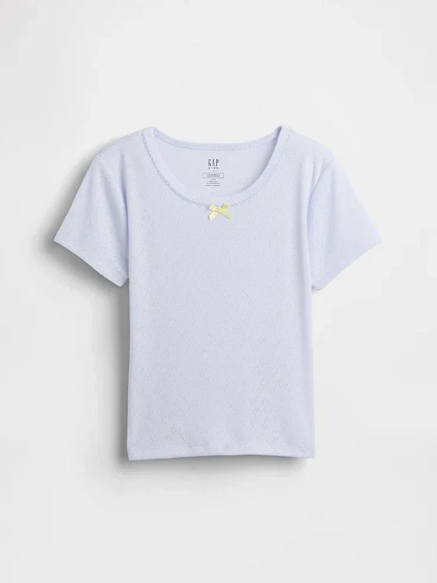 T-shirt de pyjama en pointelle recyclée pour enfants