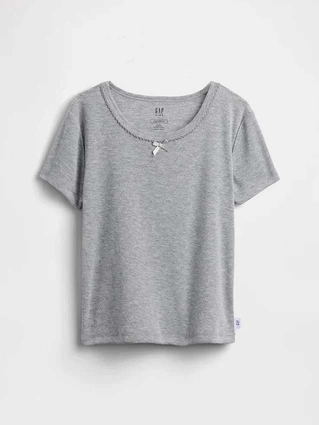 T-shirt de pyjama en pointelle recyclée pour enfants