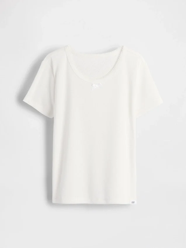 T-shirt de pyjama en pointelle recyclée pour enfants