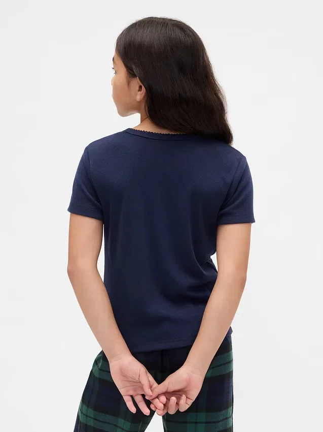 T-shirt de pyjama en pointelle recyclée pour enfants