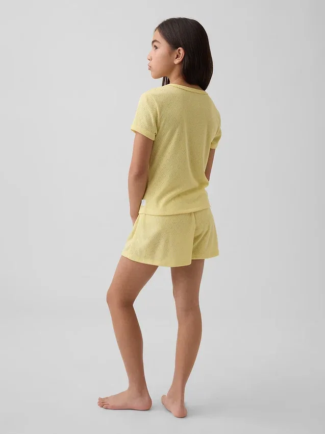 T-shirt de pyjama en pointelle recyclée pour enfants