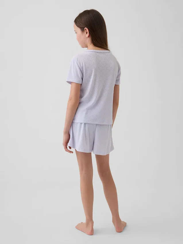 T-shirt de pyjama en pointelle recyclée pour enfants