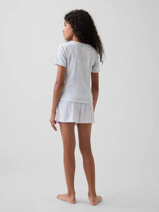 T-shirt de pyjama en pointelle recyclée pour enfants