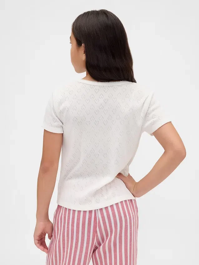 T-shirt de pyjama en pointelle recyclée pour enfants