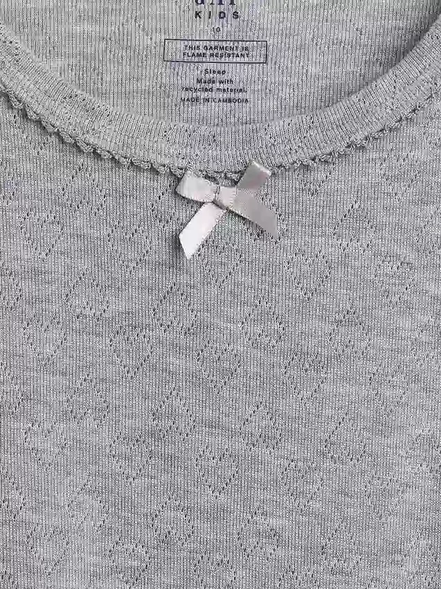 T-shirt de pyjama en pointelle recyclée pour enfants