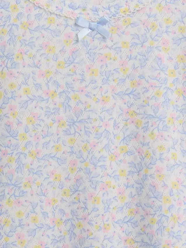 T-shirt de pyjama en pointelle recyclée pour enfants