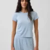 T-shirt de pyjama à fines côtes
