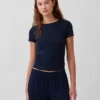 T-shirt de pyjama à fines côtes