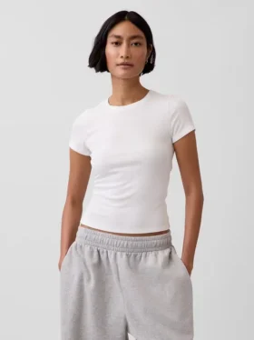 T-shirt de pyjama à fines côtes