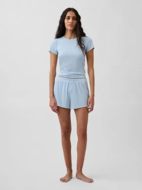 T-shirt de pyjama à fines côtes
