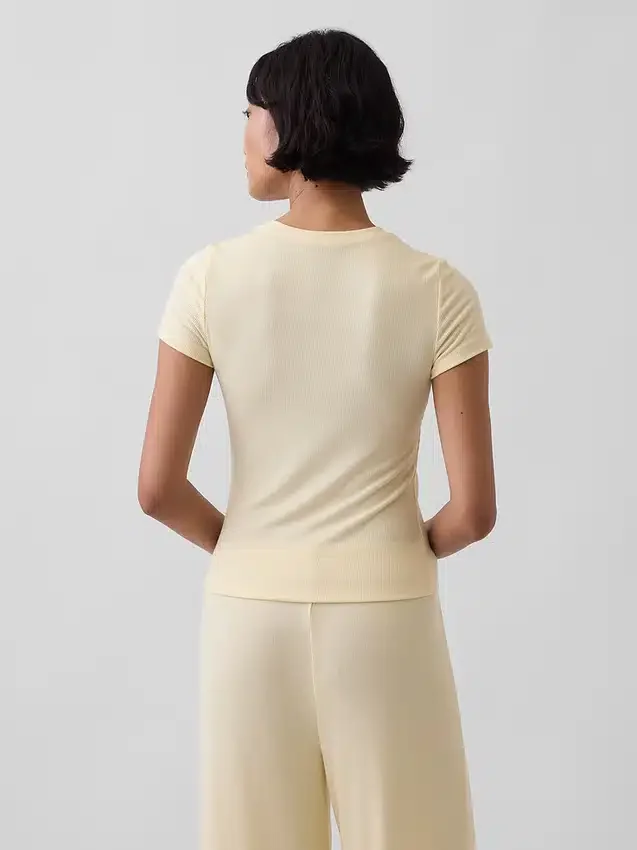 T-shirt de pyjama à fines côtes