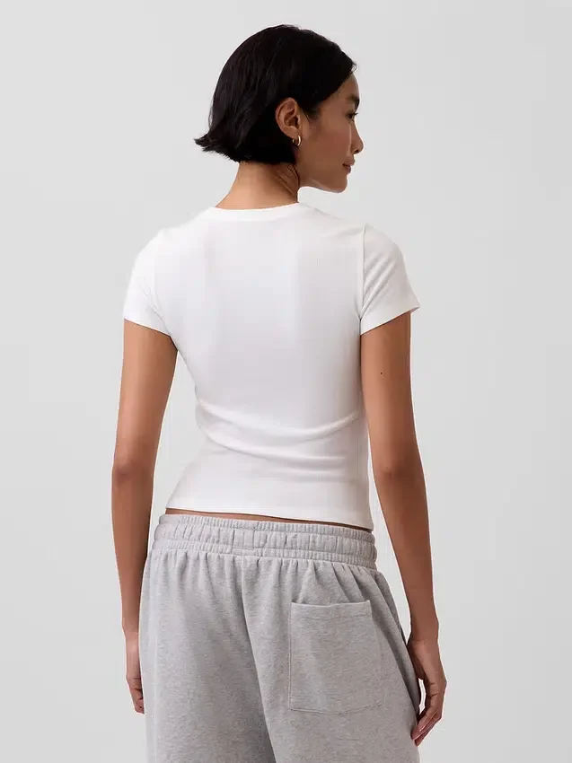T-shirt de pyjama à fines côtes