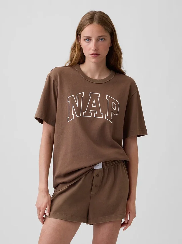 T-shirt de pyjama oversize avec logo Nap