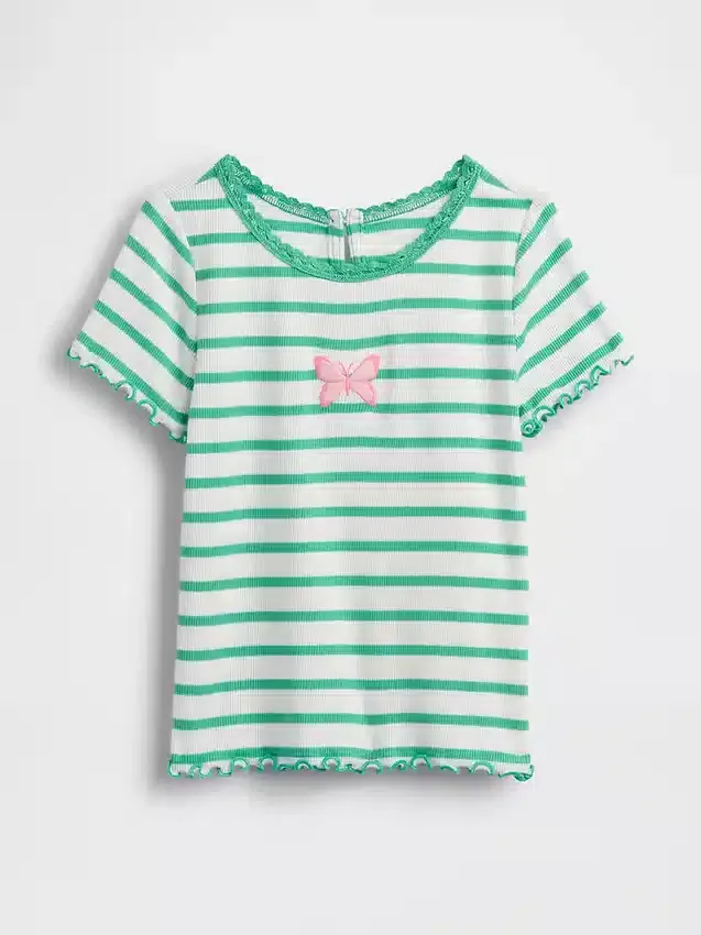 T-shirt en coton côtelé brodé pour Bébé & Enfant