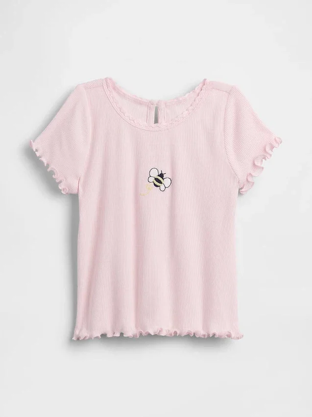 T-shirt en coton côtelé brodé pour Bébé & Enfant