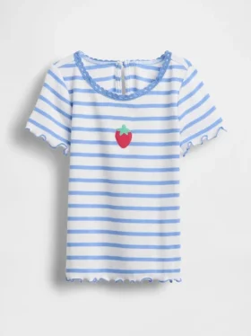 T-shirt en coton côtelé brodé pour Bébé & Enfant