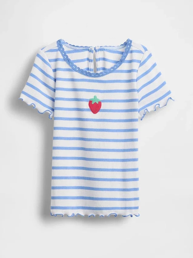 T-shirt en coton côtelé brodé pour Bébé & Enfant