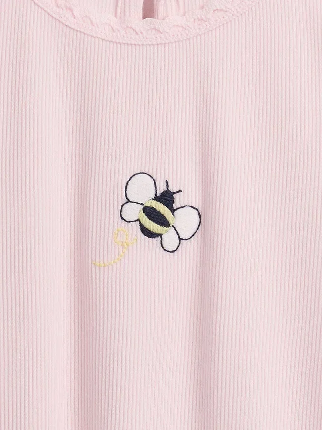 T-shirt en coton côtelé brodé pour Bébé & Enfant