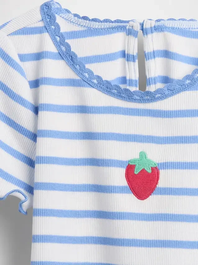T-shirt en coton côtelé brodé pour Bébé & Enfant