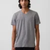 T-shirt en jersey de coton à col en V