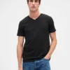 T-shirt en jersey de coton à col en V
