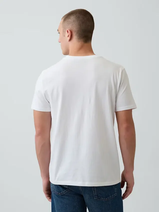 T-shirt en jersey de coton à col en V