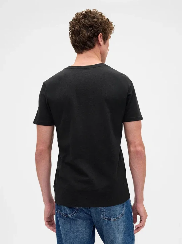 T-shirt en jersey de coton à col en V