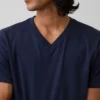 T-shirt en jersey de coton à col en V