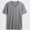 T-shirt en jersey de coton à col en V