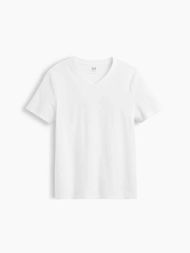 T-shirt en jersey de coton à col en V