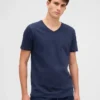 T-shirt en jersey de coton à col en V
