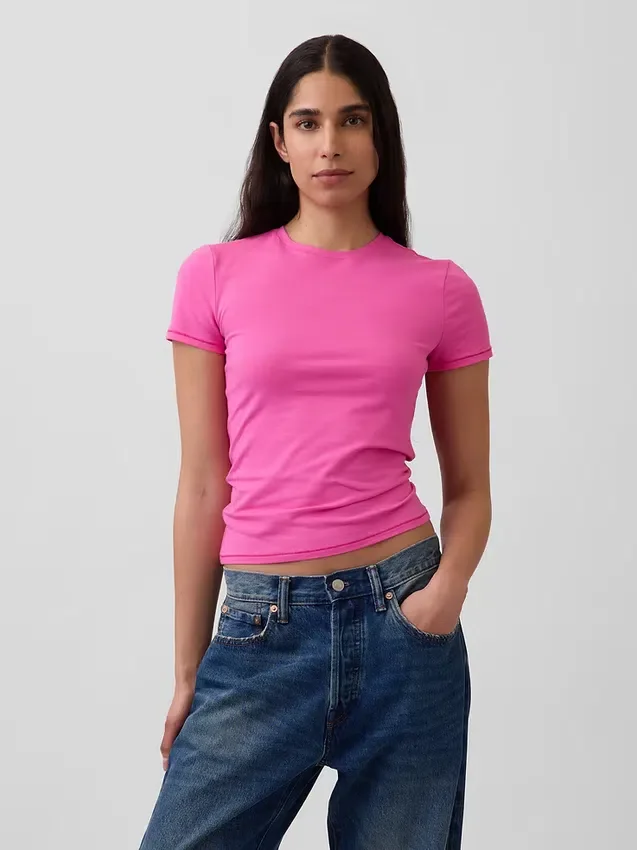 T-shirt en jersey à mailles serrées