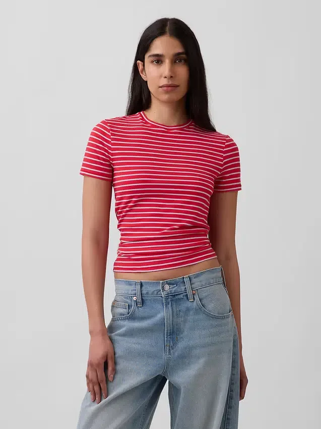 T-shirt en jersey à mailles serrées