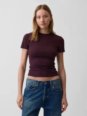 T-shirt en jersey à mailles serrées