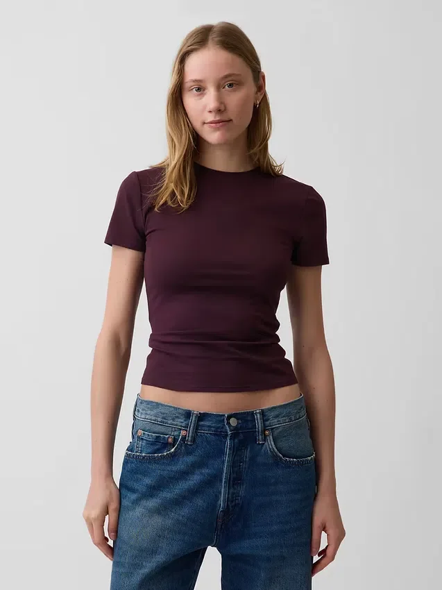 T-shirt en jersey à mailles serrées