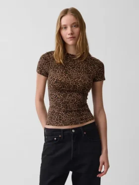T-shirt en jersey à mailles serrées